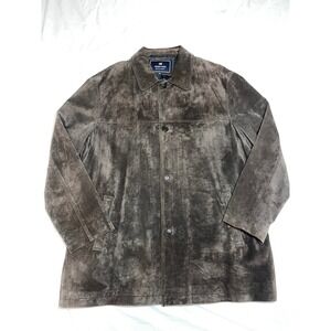 Newport Harbor Genuine Suede Leather Washable Mens Jacket Brown XXL Vintage